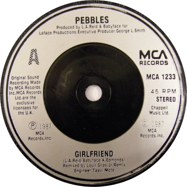 Pebbles - Girlfriend - Used Vinyl Record 7" image 7
