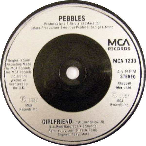 Pebbles - Girlfriend - Used Vinyl Record 7" image 8