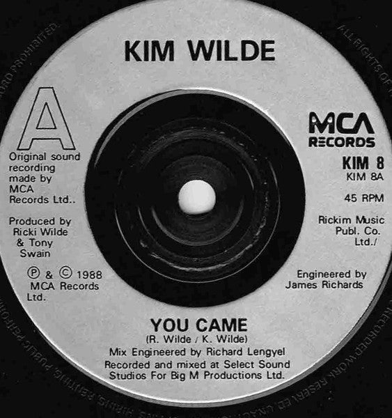 Kim Wilde - You Came - Used Vinyl Record 7" image 7