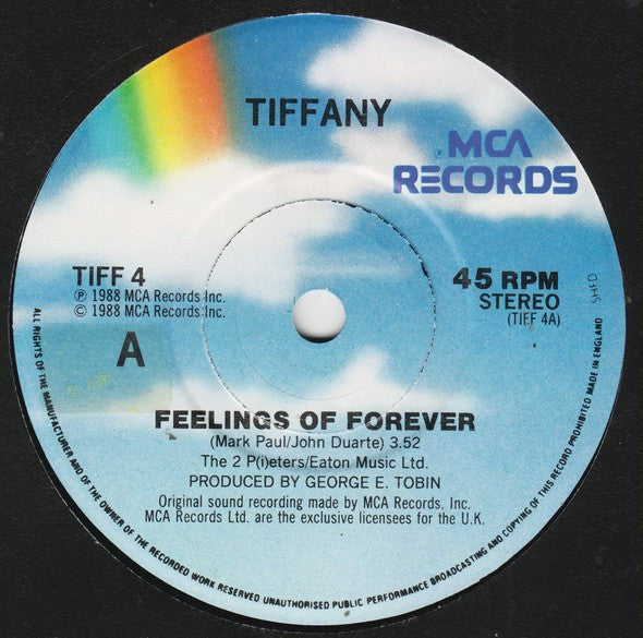 Tiffany - Feelings Of Forever - Used Vinyl Record 7" image 3