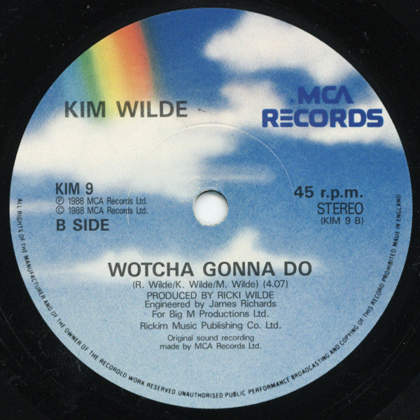 Kim Wilde - Never Trust A Stranger - Used Vinyl Record 7" image 8