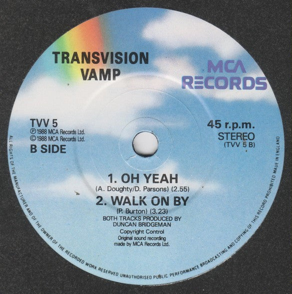 Transvision Vamp - Sister Moon - Used Vinyl Record 7" image 4