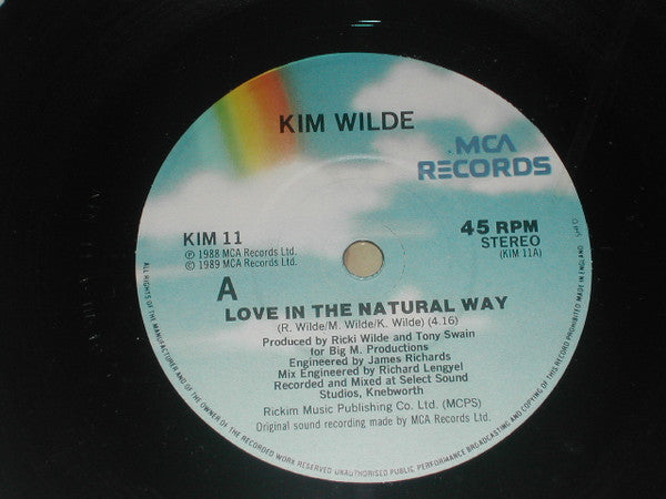 Kim Wilde - Love In The Natural Way - Used Vinyl Record 7" image 3