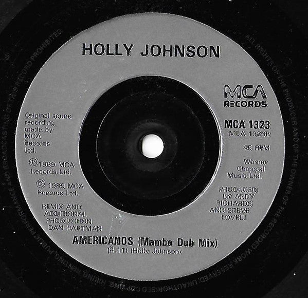 Holly Johnson - Americanos - Used Vinyl Record 7" image 4