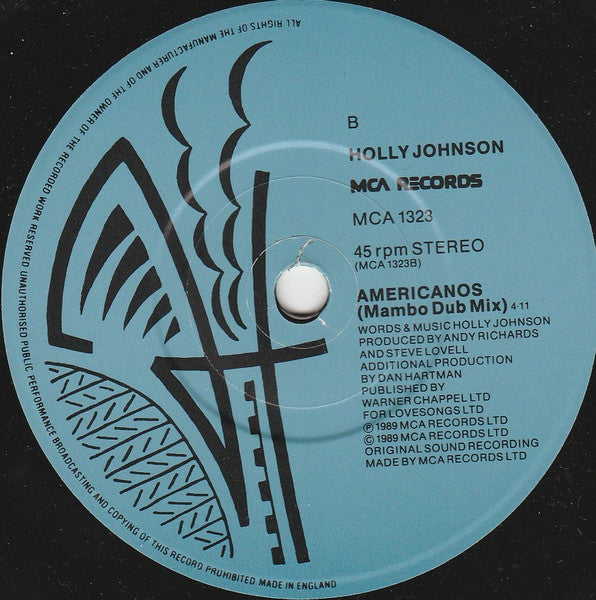 Holly Johnson - Americanos - Used Vinyl Record 7" image 8