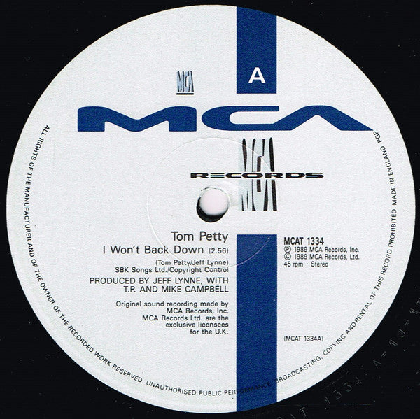 Tom Petty - I Won't Back Down - Used Vinyl Record 12" image 3