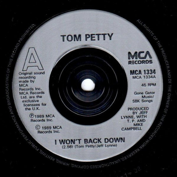 Tom Petty - I Won't Back Down - Used Vinyl Record 7" image 3