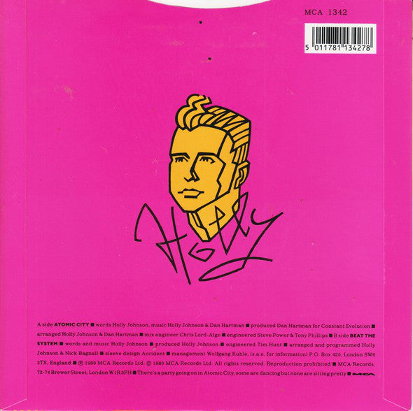 Holly Johnson - Atomic City - Used Vinyl Record 7" image 2