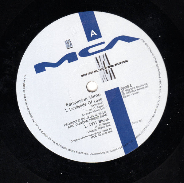Transvision Vamp - Landslide Of Love - Used Vinyl Record 12" image 3