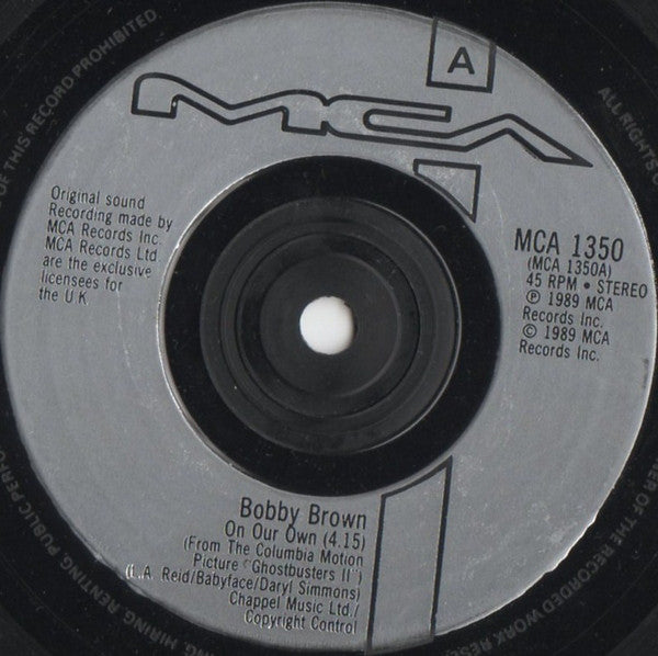 Bobby Brown - On Our Own - Used Vinyl Record 7" image 3