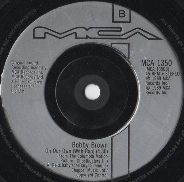 Bobby Brown - On Our Own - Used Vinyl Record 7" image 4