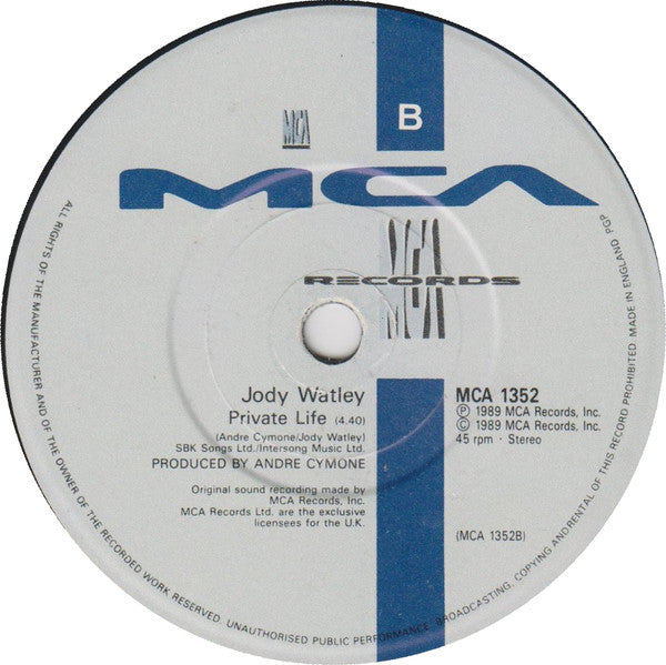 Jody Watley - Friends - Used Vinyl Record 7" image 3
