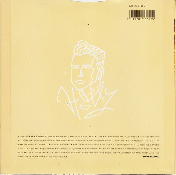 Holly Johnson - Heaven's Here - Used Vinyl Record 7" image 2