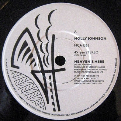 Holly Johnson - Heaven's Here - Used Vinyl Record 7" image 3