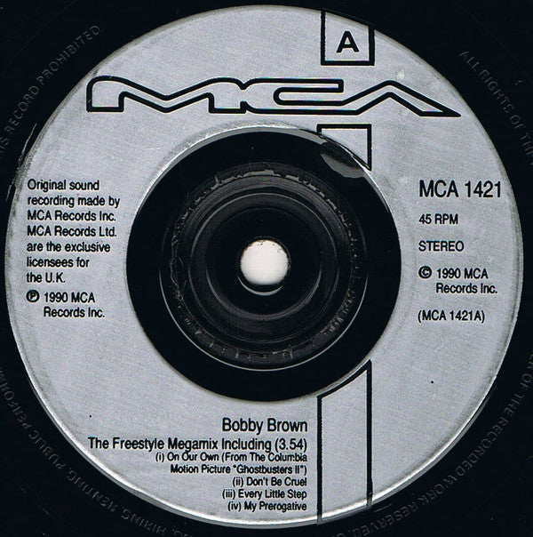 Bobby Brown - Free Style Mega-Mix - Used Vinyl Record 7" image 3