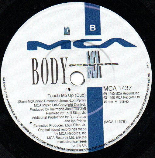 Body - Touch Me Up - Used Vinyl Record 7" image 3