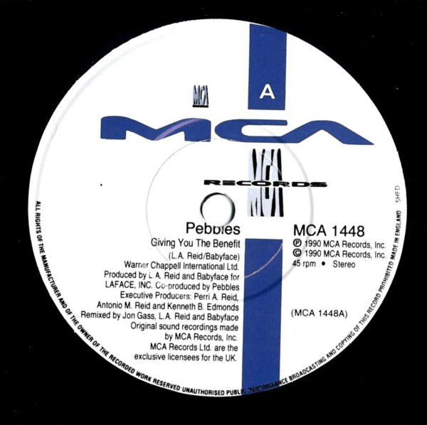 Pebbles - Giving You The Benefit - Used Vinyl Record 7" image 3