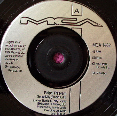 Ralph Tresvant - Sensitivity - Used Vinyl Record 7" image 3