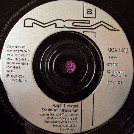Ralph Tresvant - Sensitivity - Used Vinyl Record 7" image 4