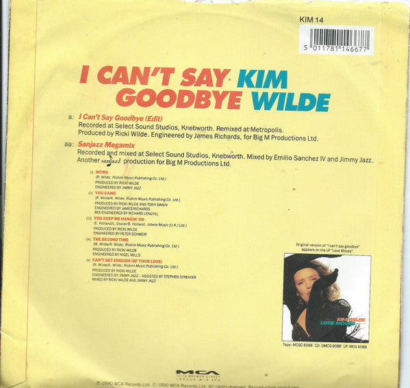 Kim Wilde - I Can't Say Goodbye - Used Vinyl Record 7" image 4