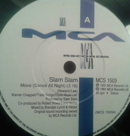 Slam Slam - Move! - Used Vinyl Record 7" image 2