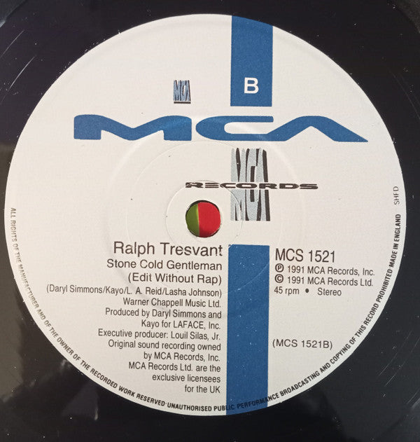 Ralph Tresvant - Stone Cold Gentleman - Used Vinyl Record 7" image 4