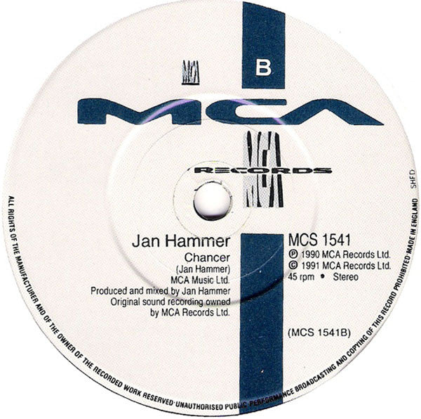 Jan Hammer - Crockett's Theme / Chancer - Used Vinyl Record 7" image 8
