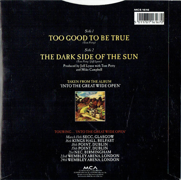 Tom Petty And The He - Too Good To Be True - Used Vinyl Record 7" image 2