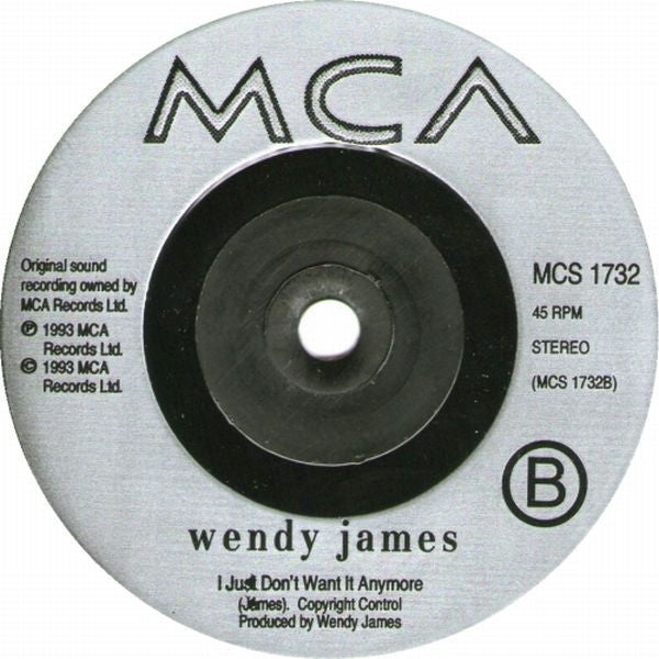 Wendy James - Nameless One - Used Vinyl Record 7" image 4