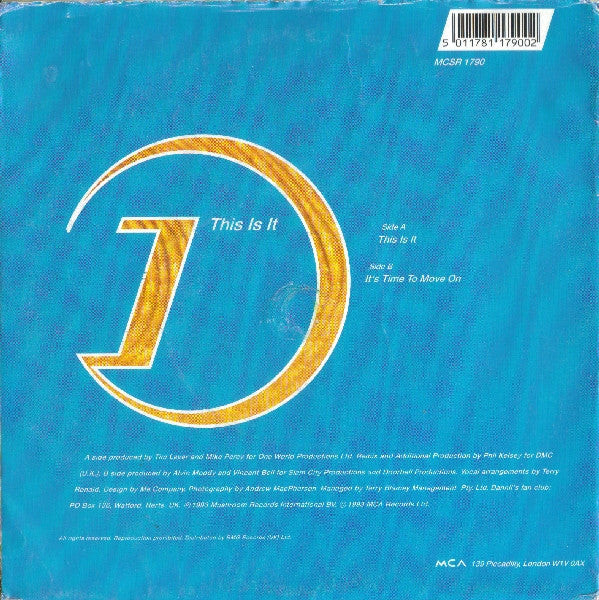 Dannii Minogue - This Is It - Used Vinyl Record 7" image 2