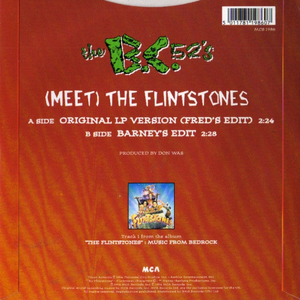 B-52's - (Meet) The Flintstones - Used Vinyl Record 7" image 2