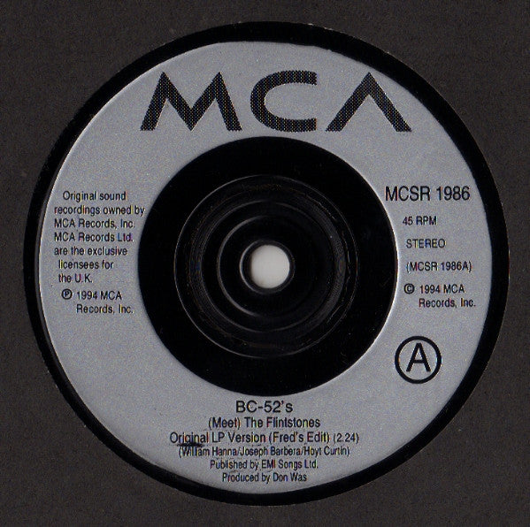 B-52's - (Meet) The Flintstones - Used Vinyl Record 7" image 3