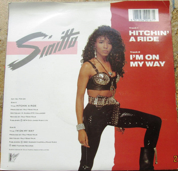 Sinitta - Hitchin' A Ride - Used Vinyl Record 7" image 2