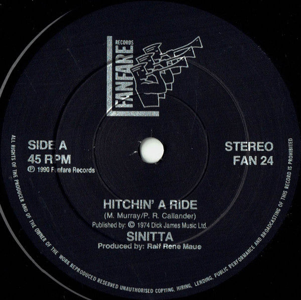 Sinitta - Hitchin' A Ride - Used Vinyl Record 7" image 7