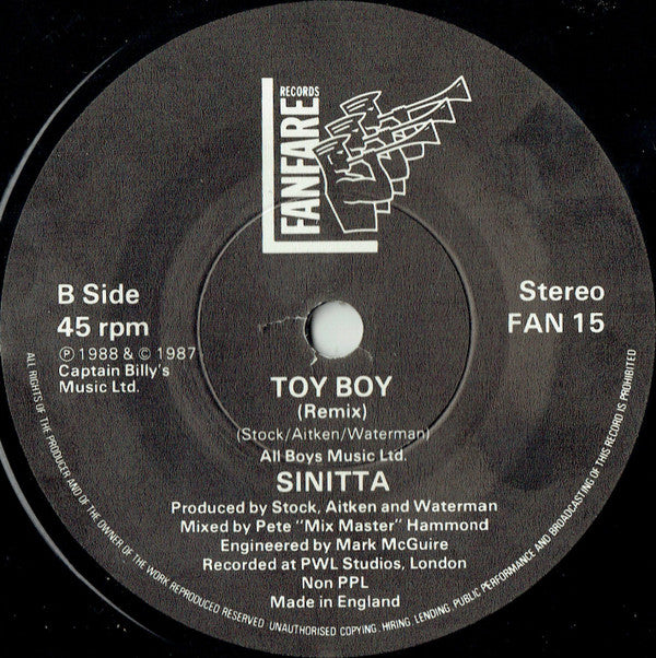 Sinitta - Cross My Broken Heart (Remix) - Used Vinyl Record 7" image 4