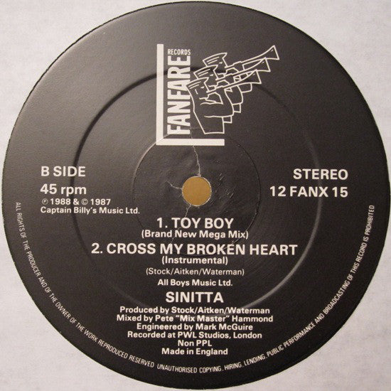 Sinitta - Cross My Broken Heart (Remix - Extra Pulsing Beat Mix) - Us image 4