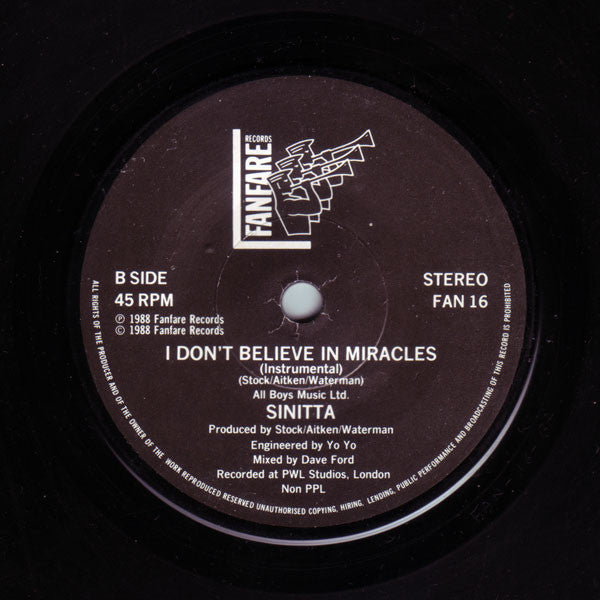 Sinitta - I Don't Believe In Miracles (Merlin's New Hit Mix) - Used V image 4