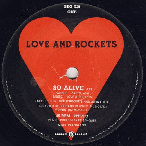 Love And Rockets - So Alive - Used Vinyl Record 7" image 3