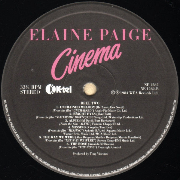 Elaine Paige - Cinema - Used Vinyl Record image 4