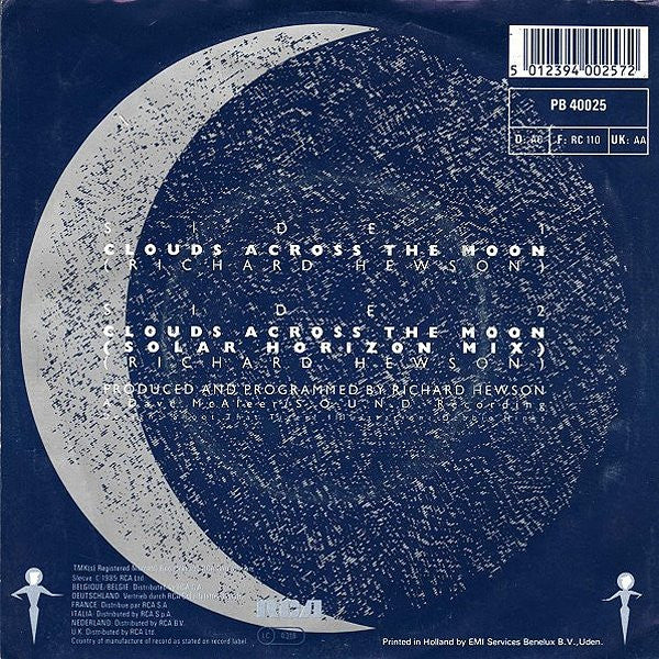 RAH Band - Clouds Across The Moon - Used Vinyl Record 7" image 2