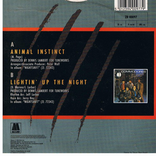 Commodores - Animal Instinct - Used Vinyl Record 7" image 2