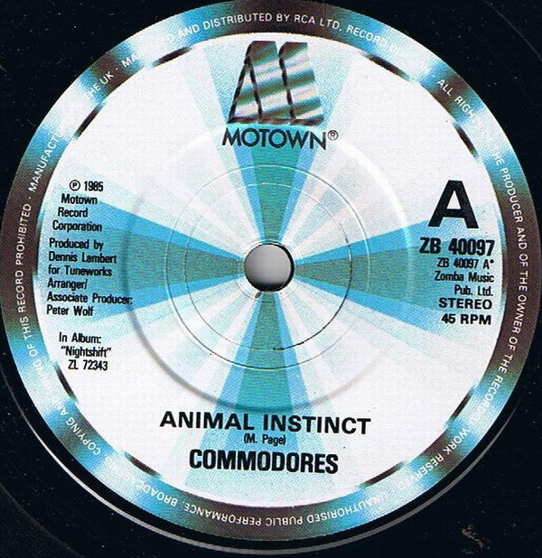 Commodores - Animal Instinct - Used Vinyl Record 7" image 7