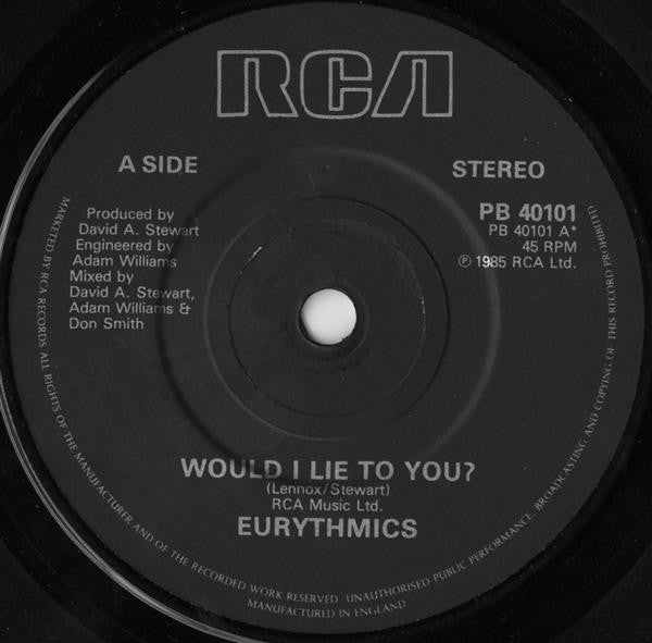Eurythmics - Would I Lie To You? - Used Vinyl Record 7" image 7