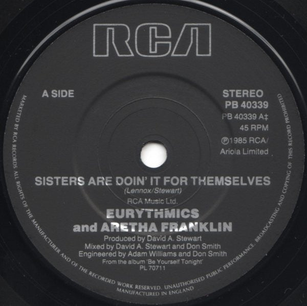 Eurythmics - Sisters Are Doin' It For Themselves - Used Vinyl Record image 7