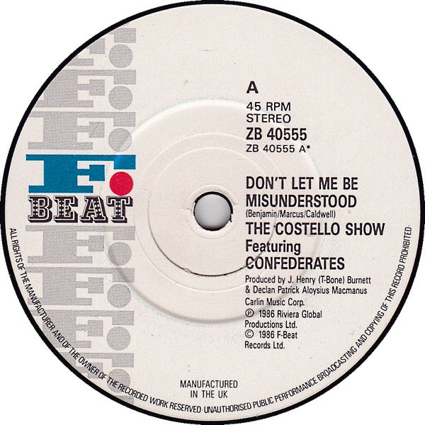 Costello Show - Don't Let Me Be Misunderstood - Used Vinyl Record 7" image 3