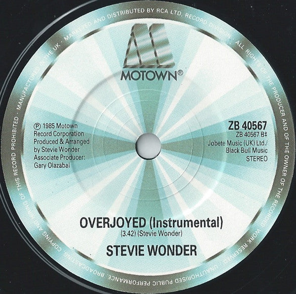 Stevie Wonder - Overjoyed - Used Vinyl Record 7" image 8