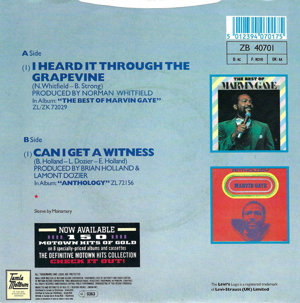 Marvin Gaye - I Heard It Through The Grapevine - Used Vinyl Record 7" image 6