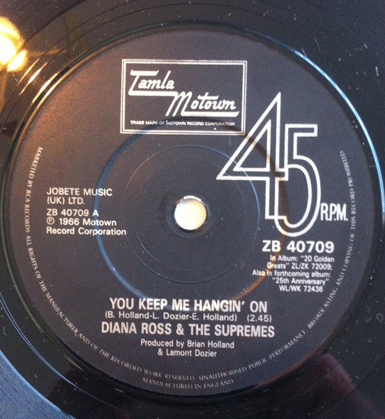 Supremes - You Keep Me Hangin' On - Used Vinyl Record 7" image 3