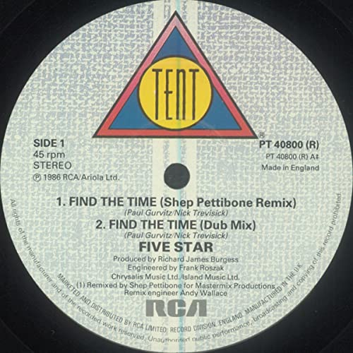 Five Star - Find The Time - Used Vinyl Record 12" image 3