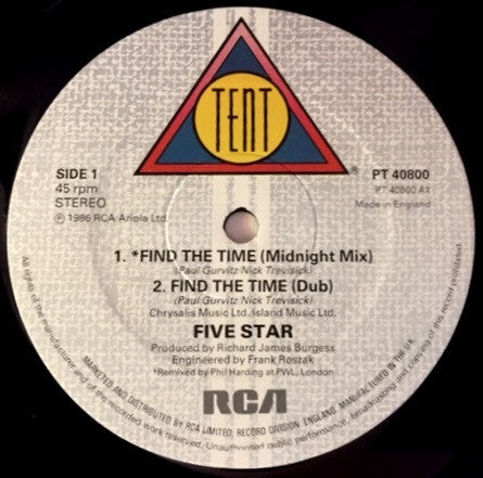 Five Star - Find The Time - Used Vinyl Record 12" image 7